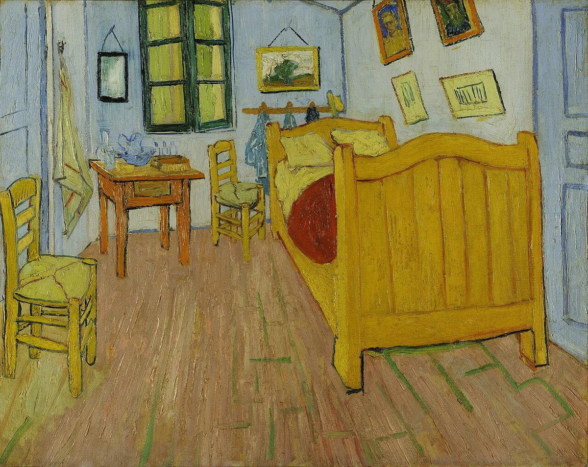 Vincent van Gogh, De slaapkamer, eerste versie, 1888. Van Gogh Museum, Amsterdam (Vincent van Gogh Stichting).