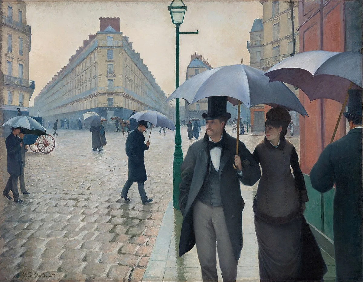 Gustave Caillebotte, Straat in Parijs, regenachtige dag. Art Institute of Chicago.