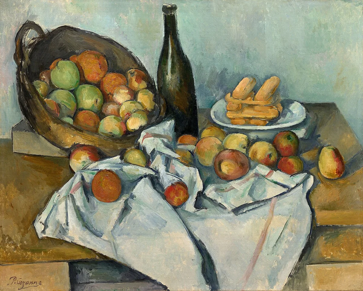 Paul Cézanne, De mand met appels. Art Institute of Chicago.