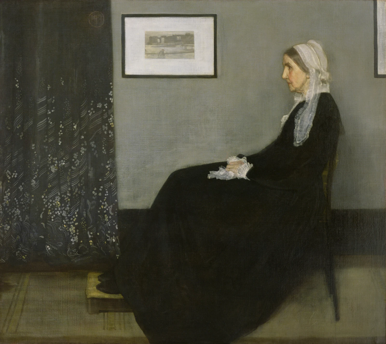 James McNeill Whistler, Arrangement in Grau und Schwarz Nr. 1 (1871), Musée d’Orsay; gemeinfrei.