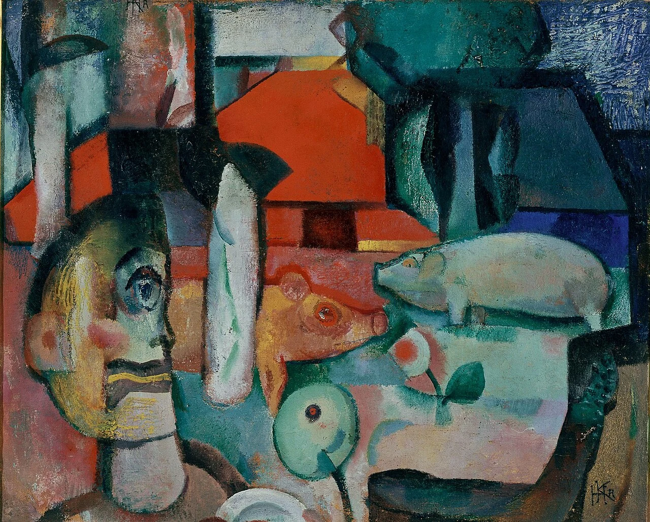 Herman Kruyder, De varkensdoder (1925), publiek domein.