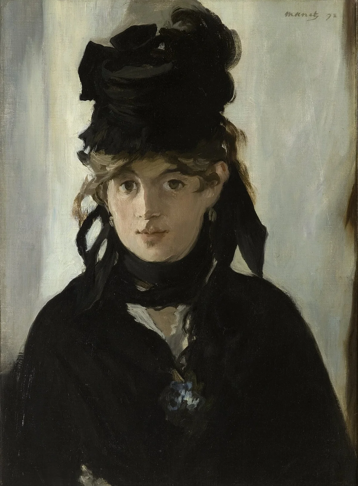 Berthe Morisot, geportretteerd door Édouard Manet met een boeketje viooltjes.