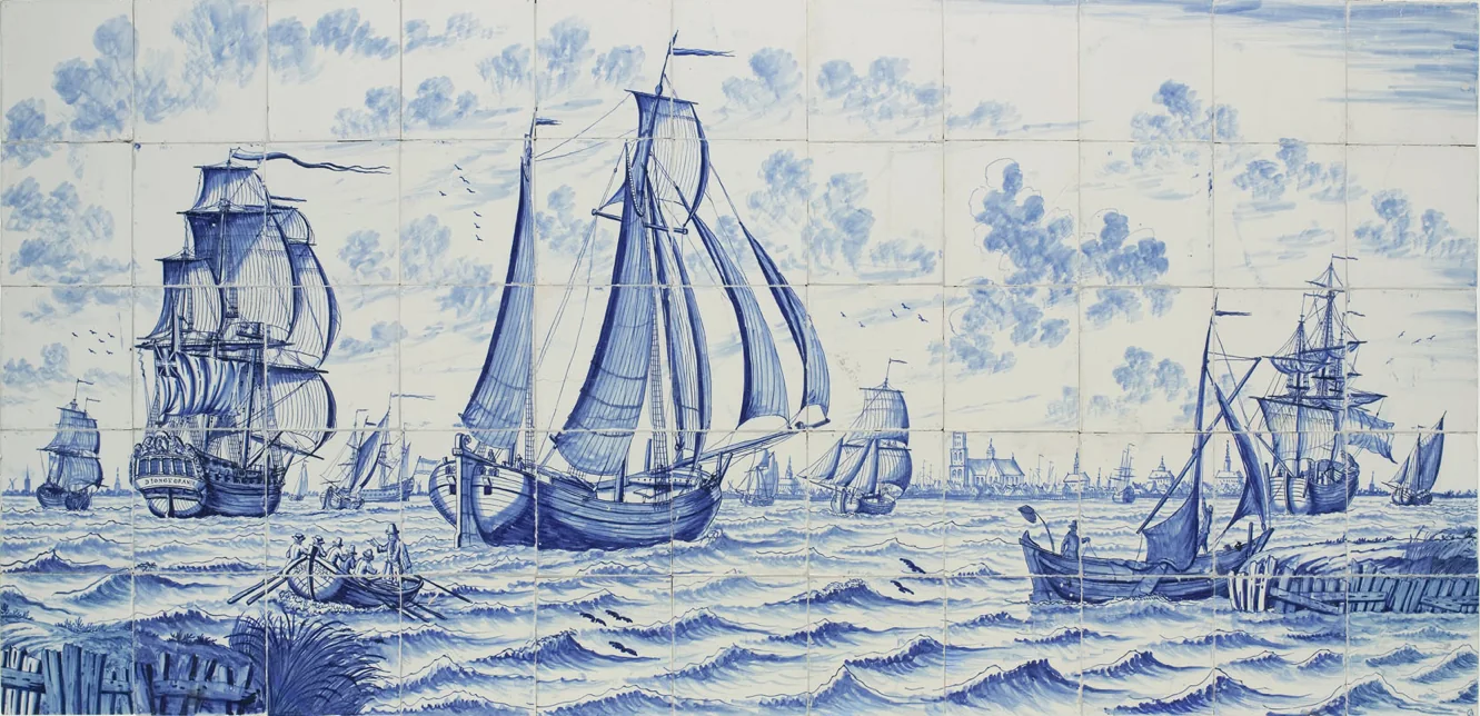 Tegeltableau kofschip De Twee Gebroeders van Hylke Jans Kingma.