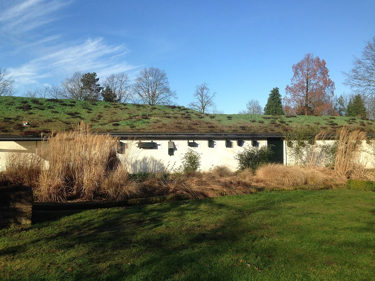 Zicht op een deel van Museum Klok & Peel en de tuin.