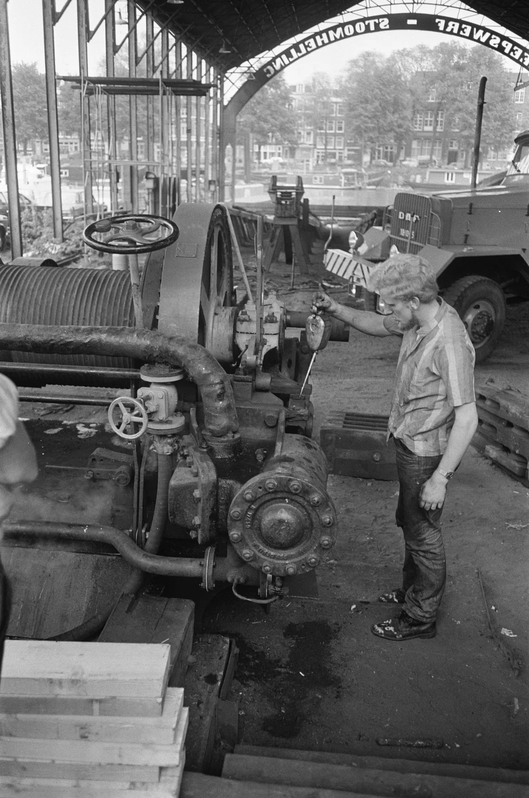 Historische opname van scheepswerf ’t Kromhout in 1973.