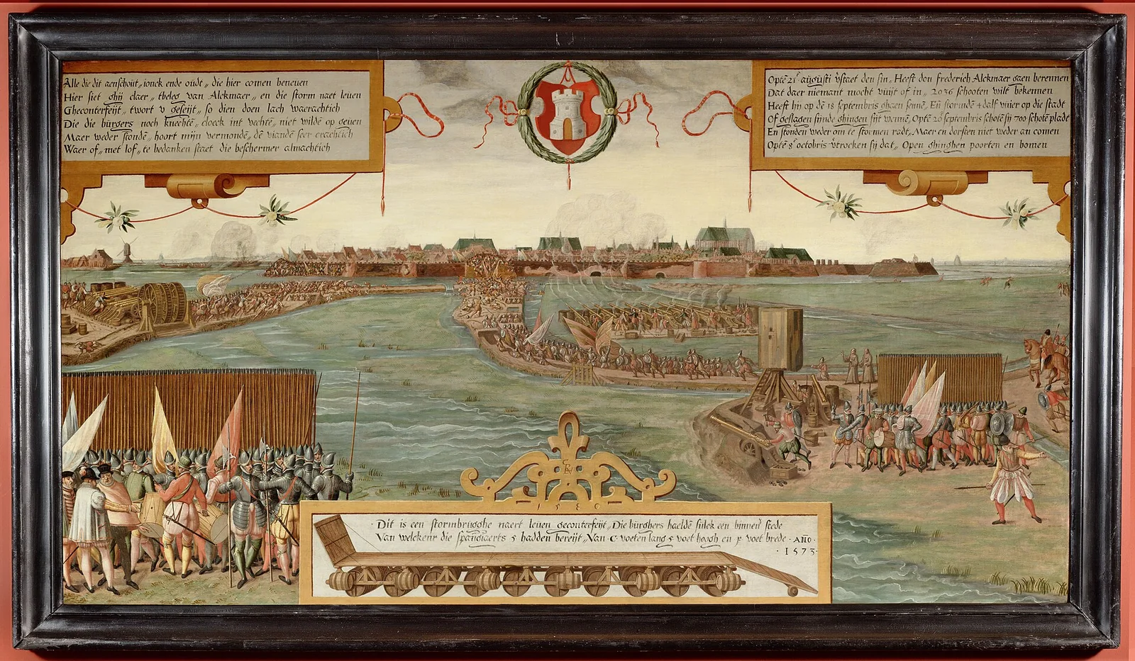 Het beleg van Alkmaar gezien vanaf het noorden.