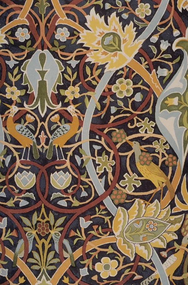 Détail d’un dessin préparatoire pour le tapis Bullerswood, vers 1889.