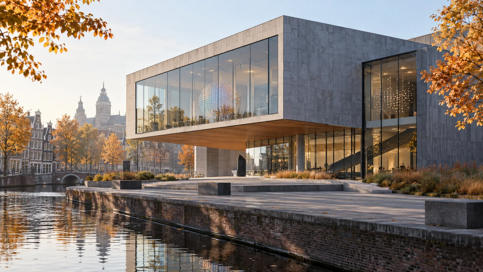 Een denkbeeldig modern museumgebouw; dit toont Stedelijk Museum Breda niet.