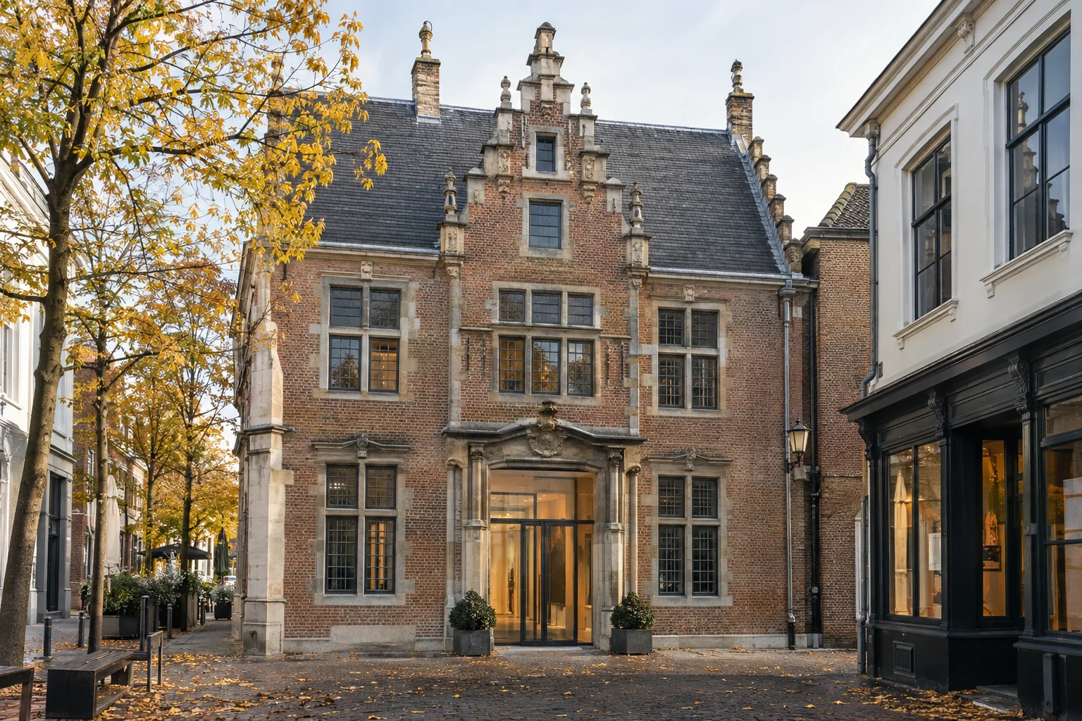 Ein fiktives renoviertes niederländisches Rathaus, nicht das Stedelijk Museum Kampen.