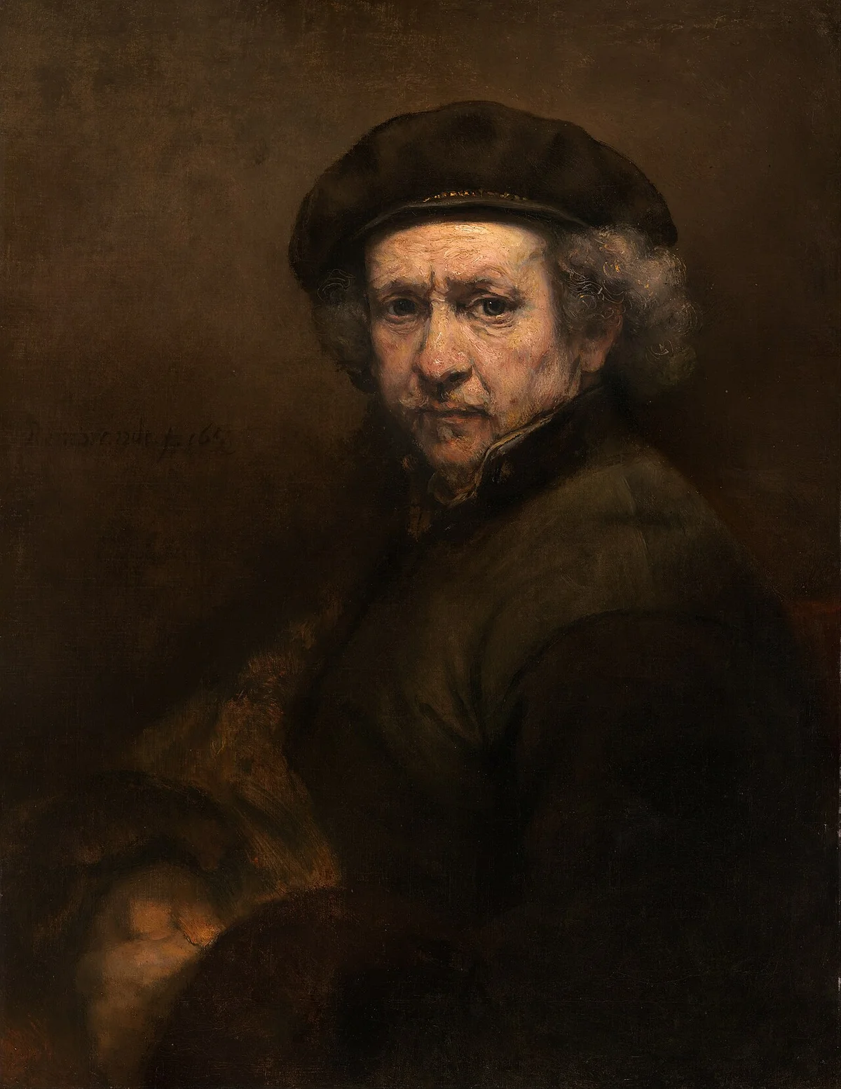 Zelfportret van Rembrandt van Rijn.