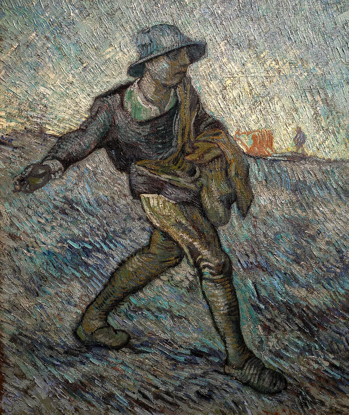 Vincent van Gogh, De zaaier naar Millet, Saint-Rémy, 1889. Een latere versie ter vergelijking met het schilderij van juni 1888.