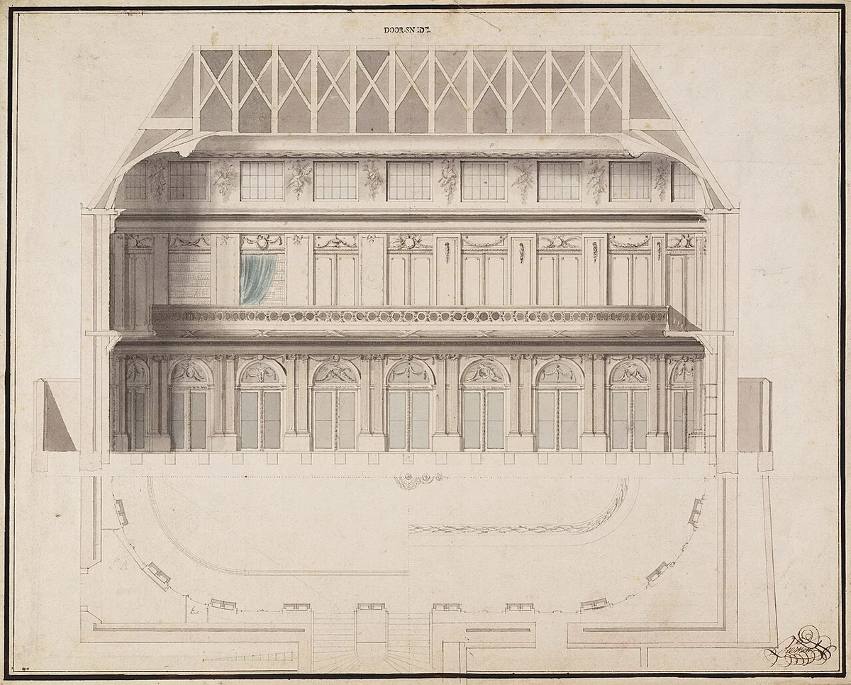 Leendert Viervant, ontwerp voor de Ovale Zaal van Teylers Museum.
